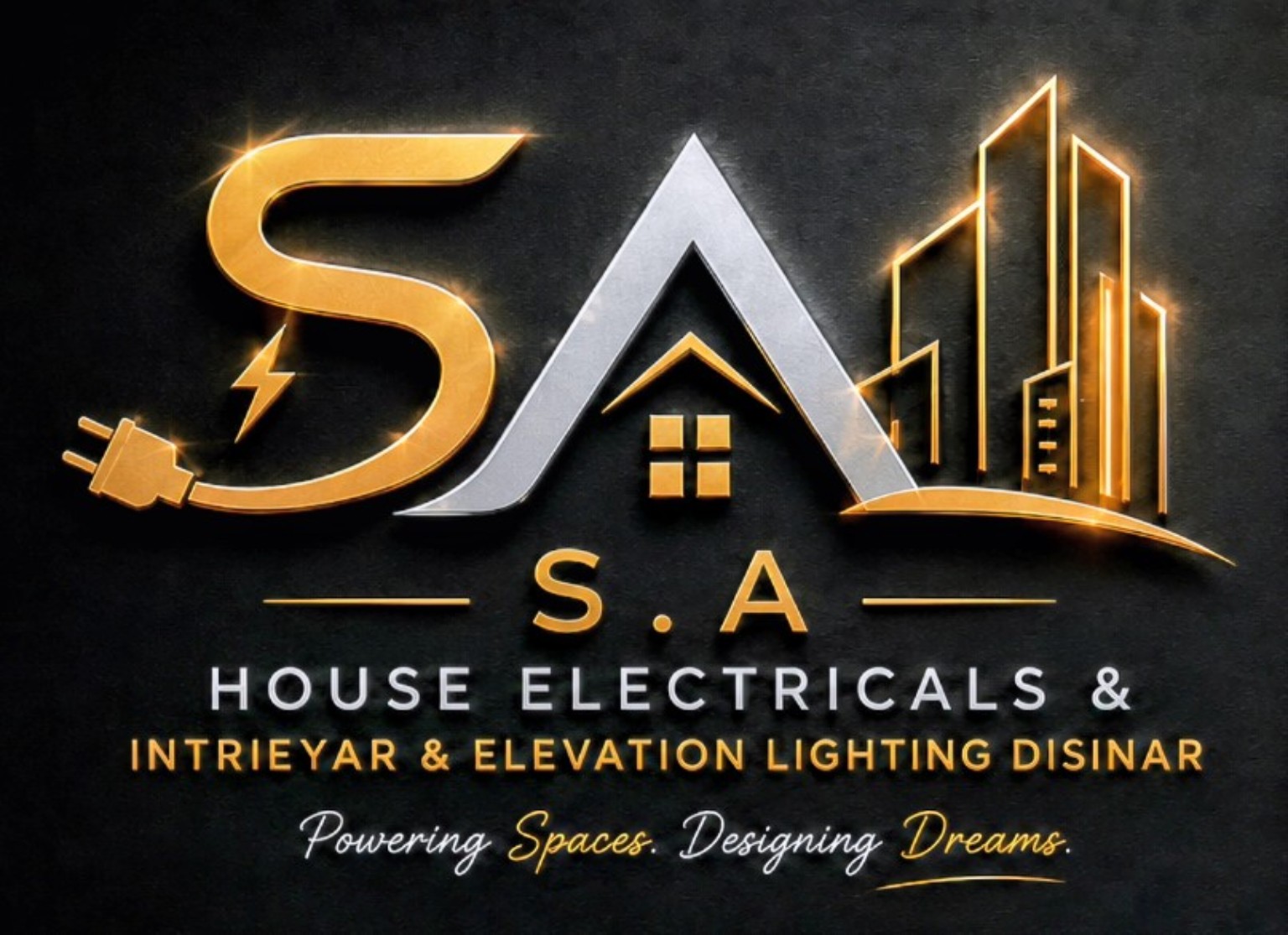 Modern home with exterior lighting